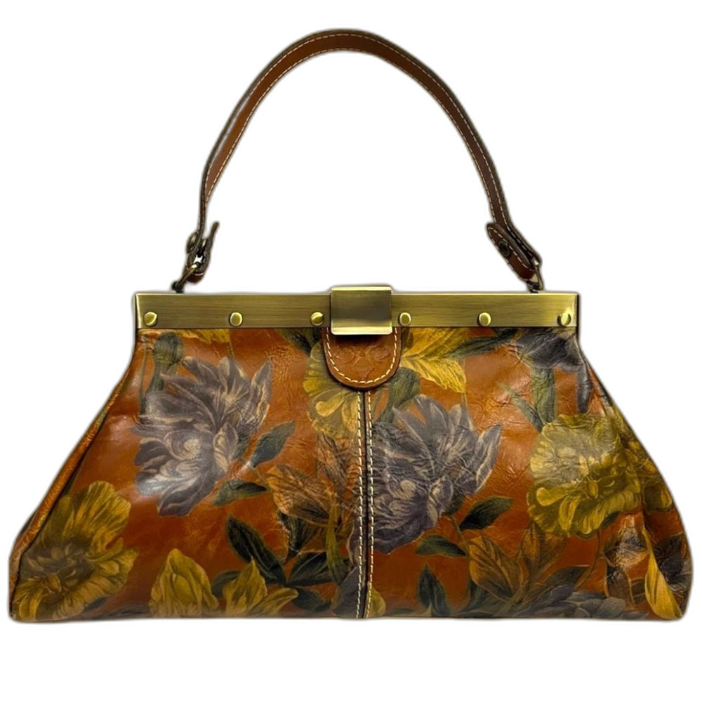 PATRICIA NASH LEATHER FERRARA SATCHEL BAG ENLIGHTENED GARDEN RETIRED FLORAL